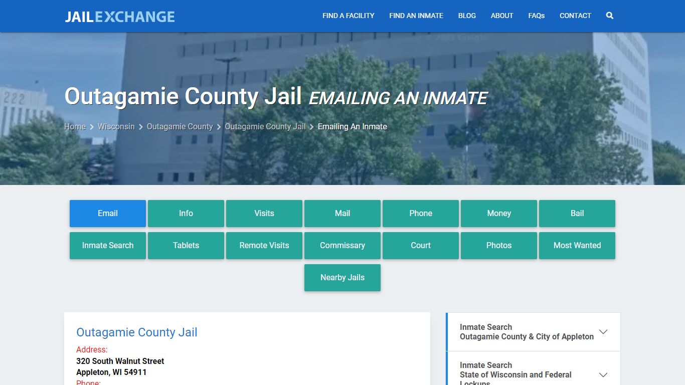 Inmate Text, Email - Outagamie County Jail, WI - Jail Exchange